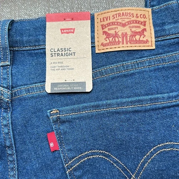 NWT Levi's® Classic Straight Leg Mid Rise Stretch Denim Jeans - Size 29x32 - Picture 5 of 7